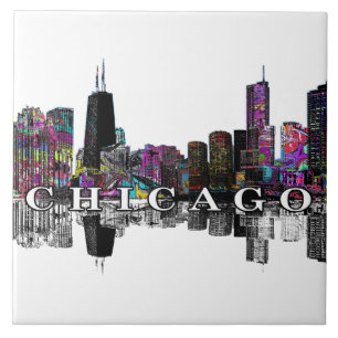 Chicago, Illinois i graffiti Kakelplatta