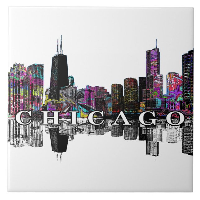 Chicago, Illinois i graffiti Kakelplatta (Framsidan)