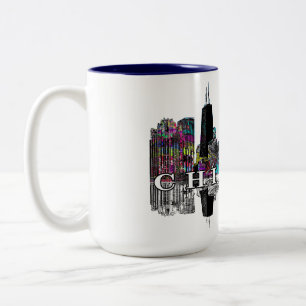 Chicago, Illinois i graffiti Två-Tonad Mugg