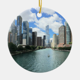 Chicago, Illinois jul Keepsak Souvenir Julgransprydnad Keramik