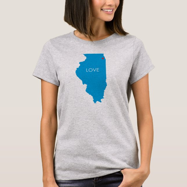 Chicago Illinois kärlek denna stadsT-tröja T-shirt (Framsida)