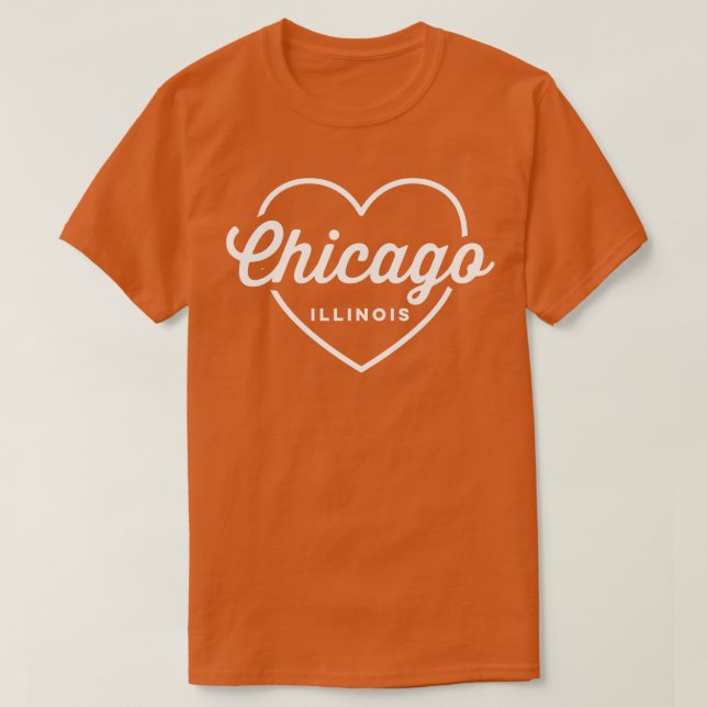Chicago Illinois Kärlek T Shirt (Design framsida)
