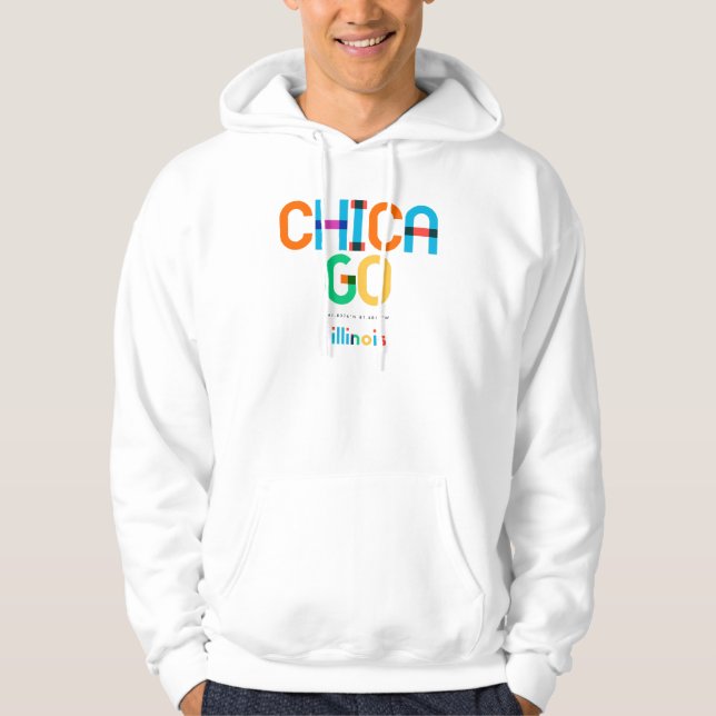 Chicago Illinois Mid Century, Pop Art. Hoodie (Framsida)