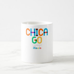 Chicago Illinois Mid Century, Pop Art. Kaffemugg