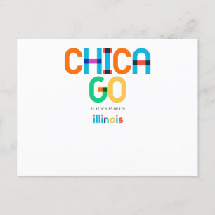 Chicago Illinois Mid Century, Pop Art. Vykort
