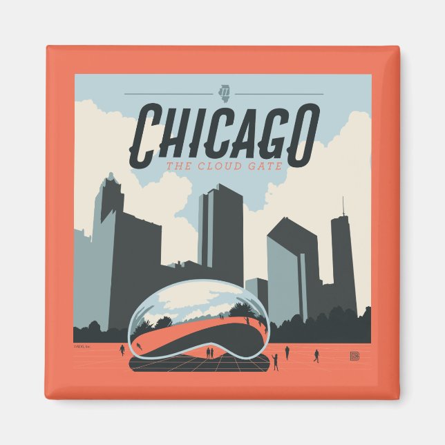 Chicago, Illinois | Millennium Park Magnet (Framsidan)