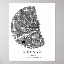 Chicago Illinois Minimal Modern Circle Street Kart