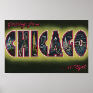 Chicago Illinois (natt) Poster