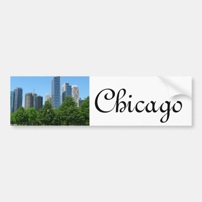 Chicago Illinois parkerar den blåsiga staden byggn Bildekal (Framsidan)