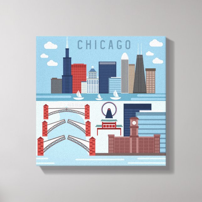 Chicago Illinois Poster Canvastryck (Framsida)