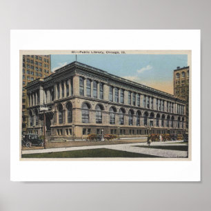 Chicago Illinois, Public Bibliotek, 1930-talet Poster