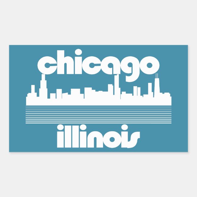 Chicago,Illinois Rektangulärt Klistermärke (Framsida)
