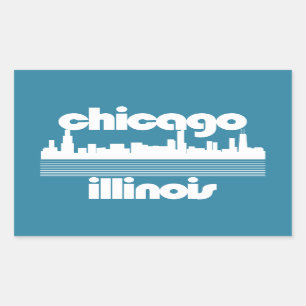 Chicago,Illinois Rektangulärt Klistermärke