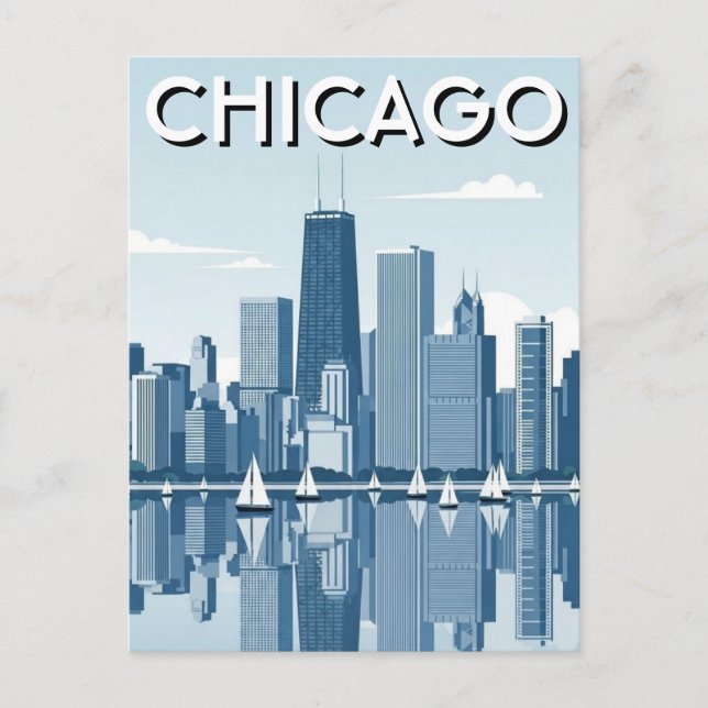 Chicago Illinois Resa Vykort (Framsida)