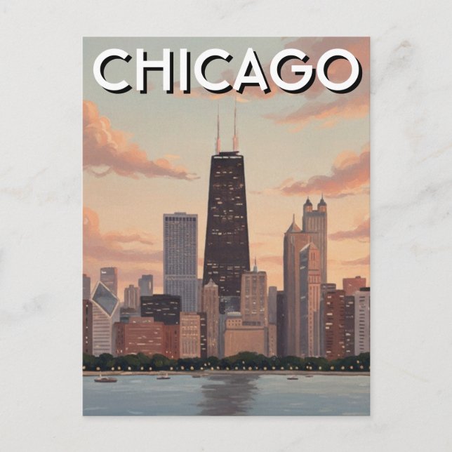 Chicago Illinois Resa Vykort (Framsida)