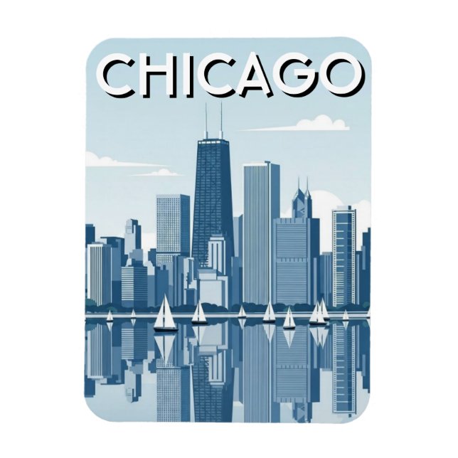 Chicago Illinois Resor Magnet (Vertikal)