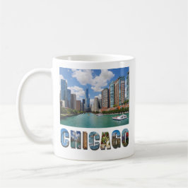 Chicago Illinois River Skyline Travel Photo Kaffemugg