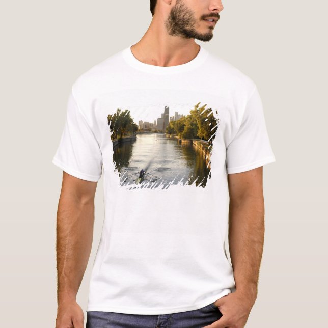 Chicago, Illinois, Rowers in Lincoln Park lagun Tee (Framsida)