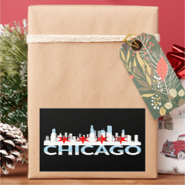 Chicago Illinois Silhouette 4 Stars Vintage resor Rektangulärt Klistermärke