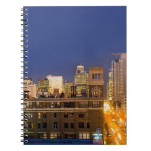 Chicago, Illinois, siluett fotograferad från West Anteckningsbok Med Spiral