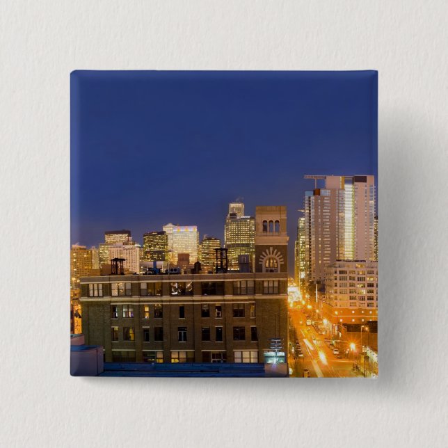 Chicago, Illinois, siluett fotograferad från West  Knapp (Framsida)