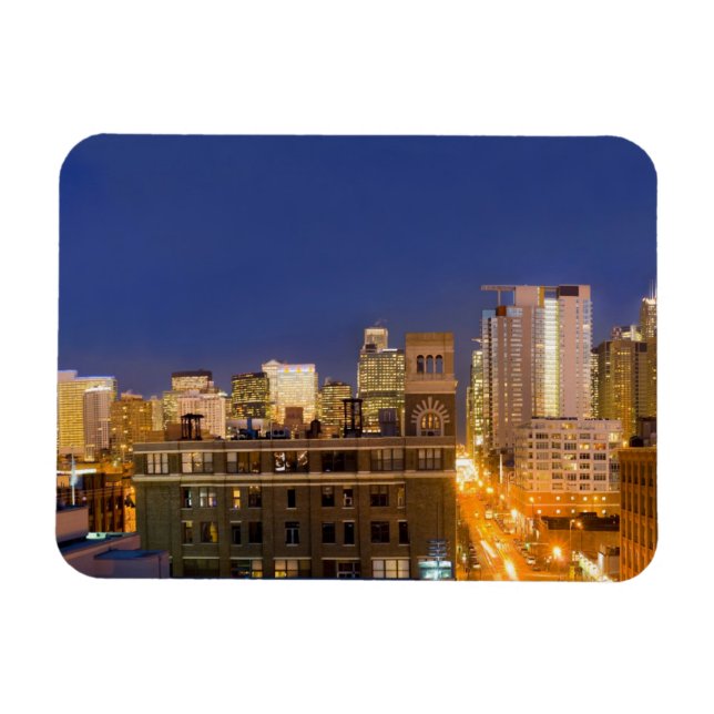 Chicago, Illinois, siluett fotograferad från West  Magnet (Horisontell)