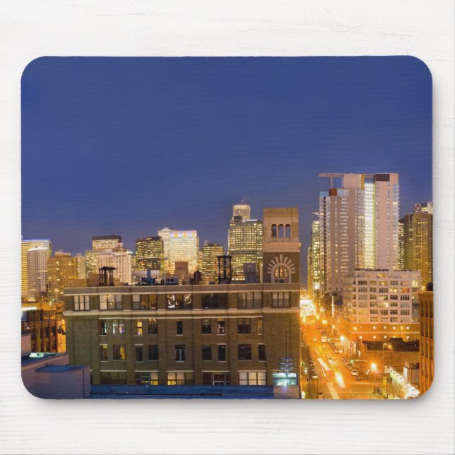 Chicago, Illinois, siluett fotograferad från West  Musmatta (Framsidan)