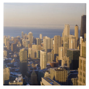 Chicago, Illinois, Siluett från Sears Tower Kakelplatta