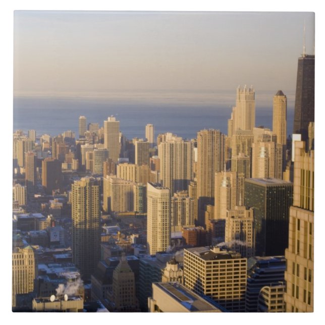 Chicago, Illinois, Siluett från Sears Tower Kakelplatta (Framsidan)