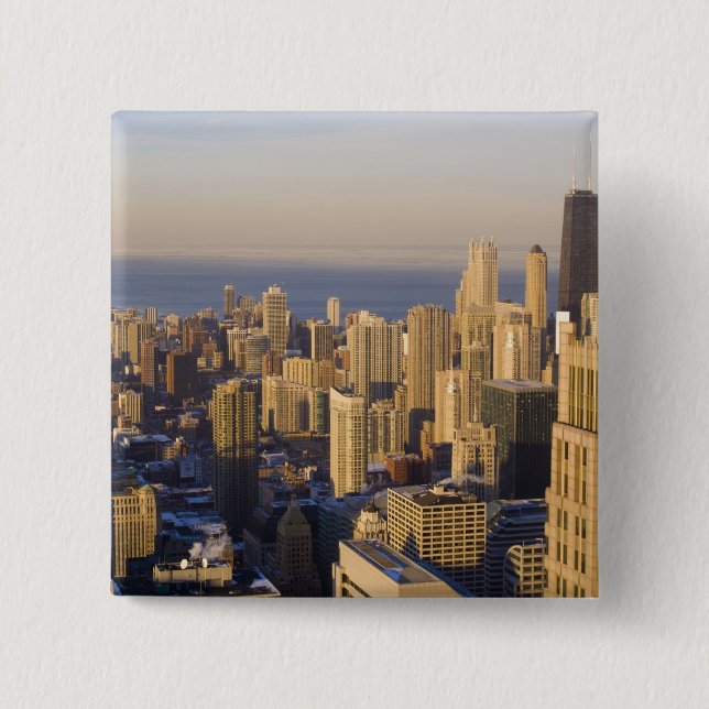 Chicago, Illinois, Siluett från Sears Tower Knapp (Framsida)