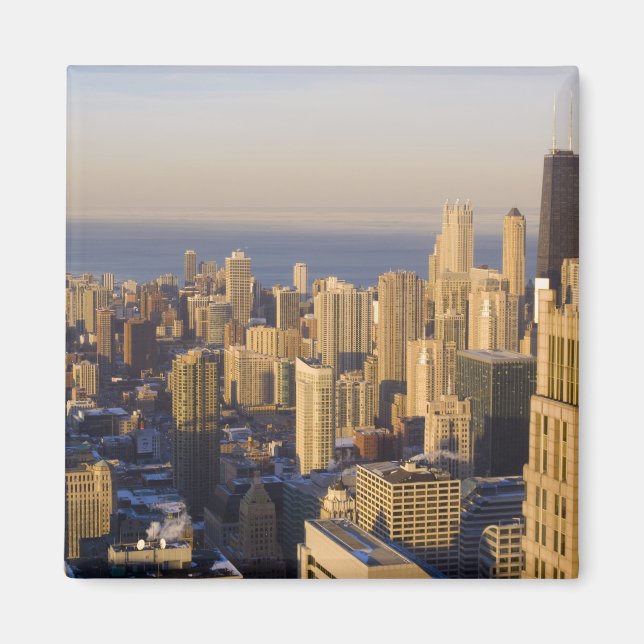 Chicago, Illinois, Siluett från Sears Tower Magnet (Framsidan)