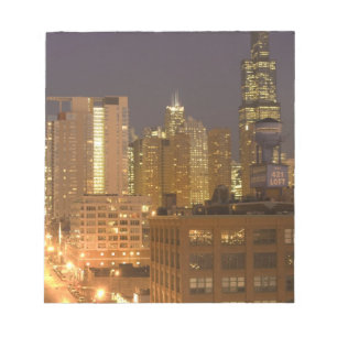 Chicago, Illinois, Siluett från West Loop vid Anteckningsblock