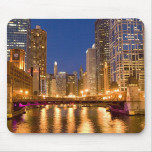 Chicago, Illinois, Siluett och Chicagofloden vid Musmatta