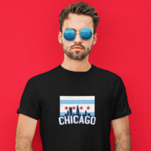 Chicago Illinois Skyline 4 Stars Vintage T Shirt