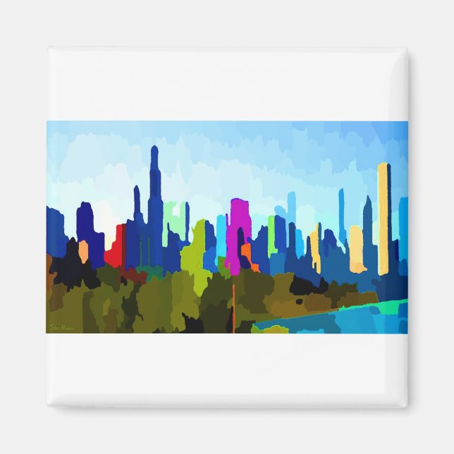Chicago Illinois Skyline av Jon Baran Magnet (Framsidan)