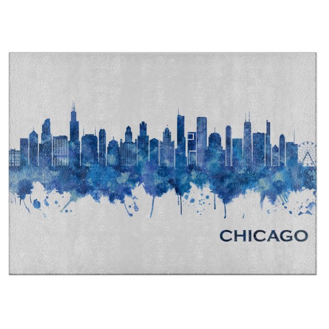 Chicago Illinois Skyline Blue (Framsidan)