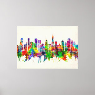 Chicago Illinois Skyline Canvastryck