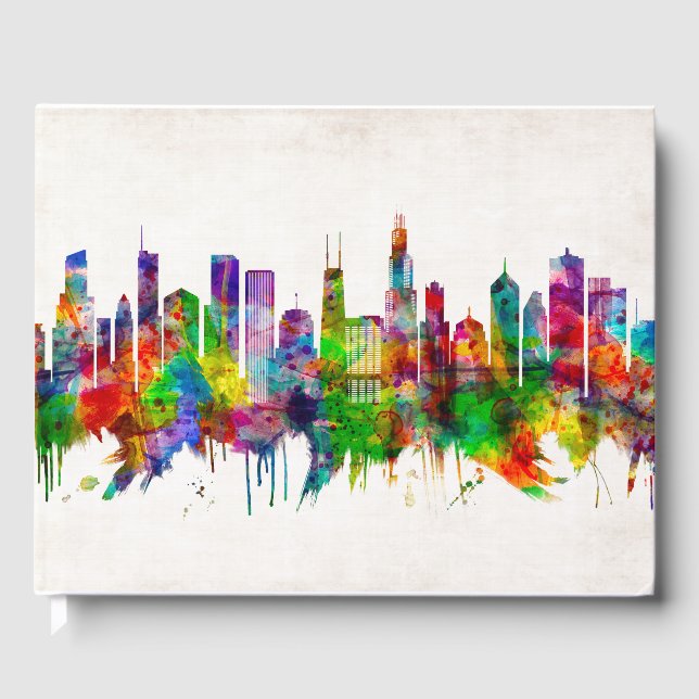 Chicago Illinois Skyline Gästböcker (Framsida)