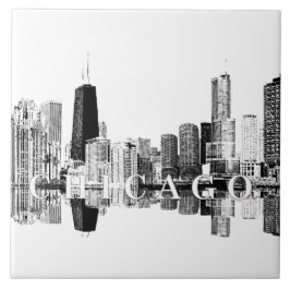 Chicago, Illinois skyline Kakelplatta