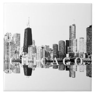 Chicago, Illinois skyline Kakelplatta