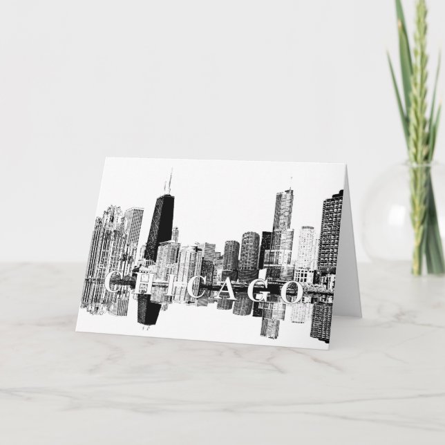 Chicago, Illinois skyline Kort (Framsida)