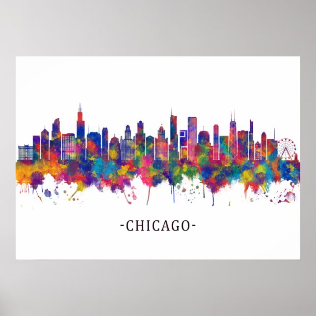 Chicago Illinois Skyline Poster (Framsidan)