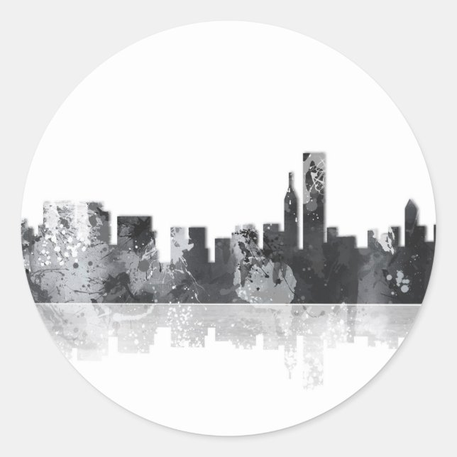 CHICAGO ILLINOIS SKYLINE - Stickers Runt Klistermärke (Framsida)