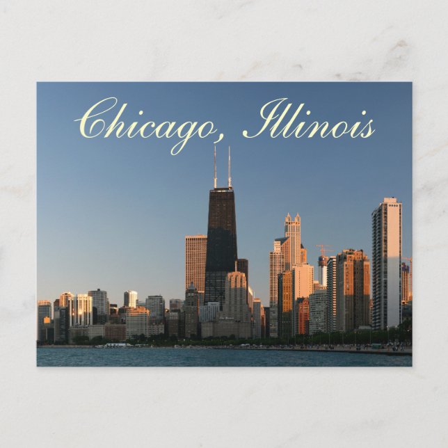 Chicago Illinois Skyline Sunrise-postkort Vykort (Framsida)
