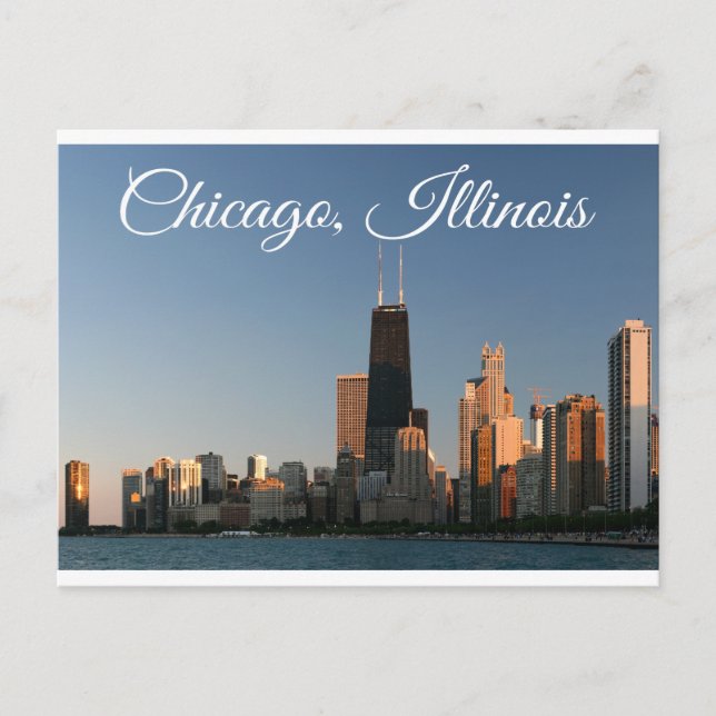 Chicago Illinois Skyline Sunrise-postkort Vykort (Framsida)