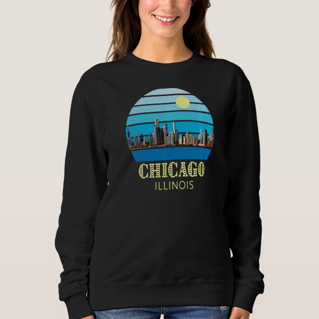 Chicago Illinois Skyline T Shirt (Framsida)