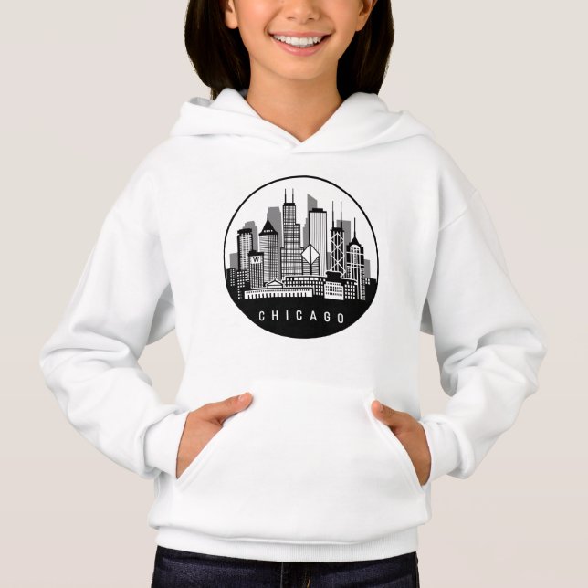 Chicago Illinois Skyline T Shirt (Framsida)