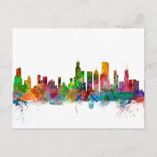 Chicago Illinois Skyline Vykort