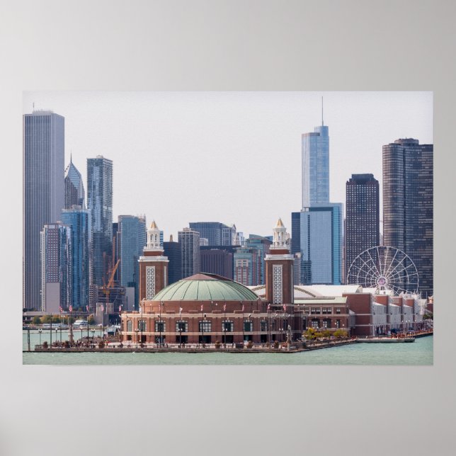 Chicago Illinois Stadssiluett Poster (Framsidan)