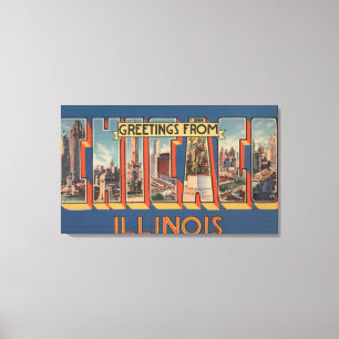 Chicago Illinois - stora brevplatser Canvastryck